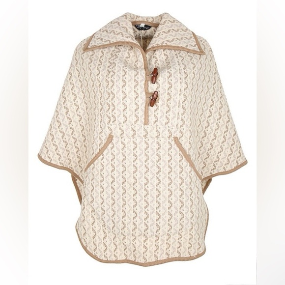 'A Dafydd Snowdon Design' Cream Welsh Wool Tapestry Cape - Picture 1 of 13